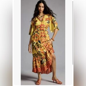 Anthropologie Farm Rio dress w/FREE green Melie Bianco Drew satchel